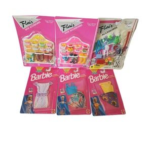 Barbie Vintage Clothing Sets & Flair Shoe Accessories 6pk Lot 90s Mattel Y2K New